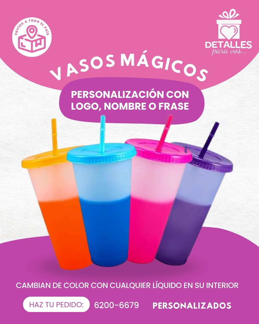 Vasos mágicos personalizados